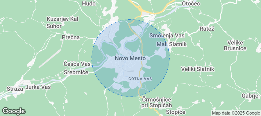 Novo Mesto Airbnb map
